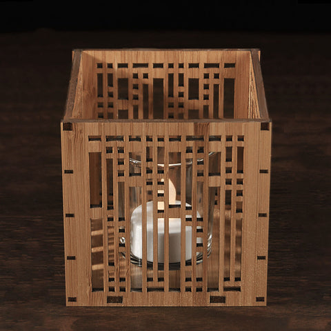 Frank Lloyd Wright Robie Stars and Moonbeams Design Wood Votive