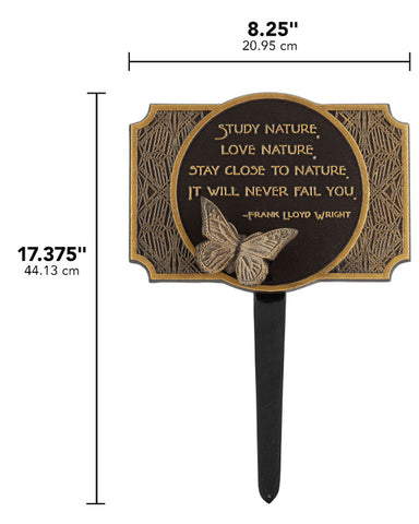 Frank Lloyd Wright Study Nature Garden Plaque Dimensions