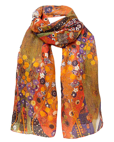 Gustav Klimt Water Serpents Habotai Silk Scarf