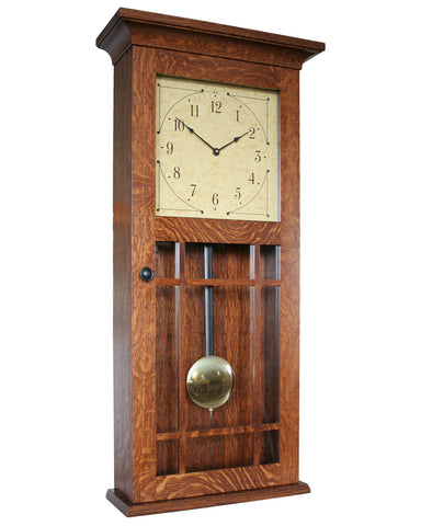 Amish Craftsman Lancaster Wall Clock - Quarter Sawn Oak
