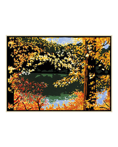 Laura Wilder Autumn Pond Matted Framed Giclée Print