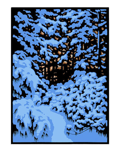 Laura Wilder Winter Woods III Matted Framed Block Print