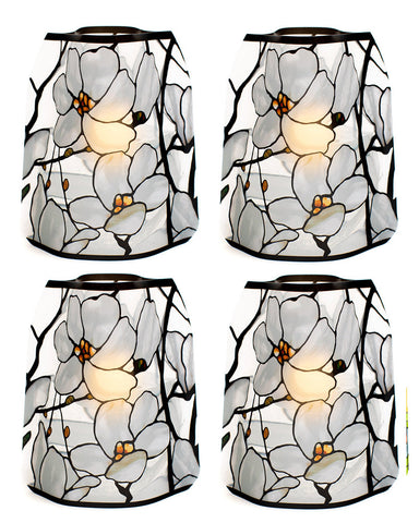 Modgy Louis C. Tiffany Magnolia Luminaries - Set of Four