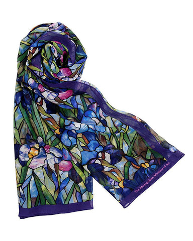 Met Museum Louis C. Tiffany Iris Silk Chiffon Scarf