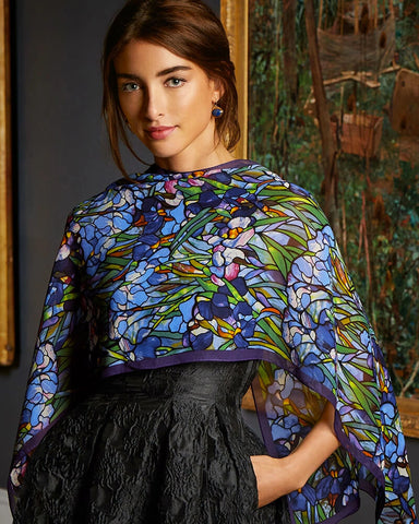 Met Museum Louis C. Tiffany Iris Silk Chiffon Scarf