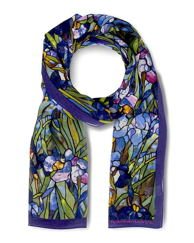 Met Museum Louis C. Tiffany Iris Silk Chiffon Scarf