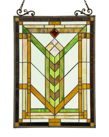 Arts and Crafts Barley Stained Glass Panel