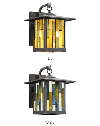 Mission Craftsman Stained Glass Wall Sconce - 12