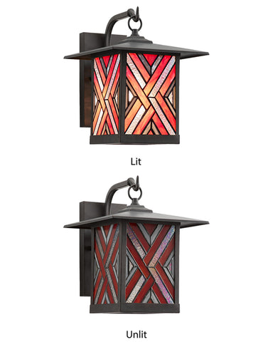 Mission Craftsman Stained Glass Wall Sconce - Beau