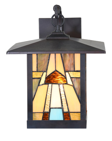 Mission Craftsman Stained Glass Wall Sconce - Bryce Tan