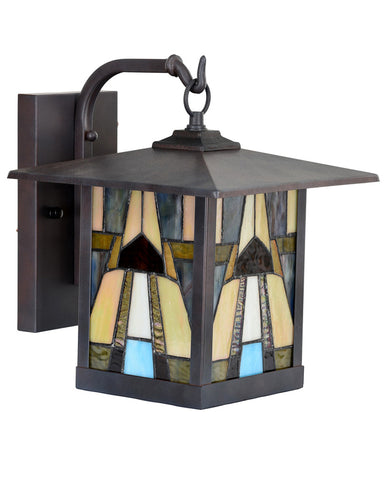 Mission Craftsman Stained Glass Wall Sconce - Bryce Tan