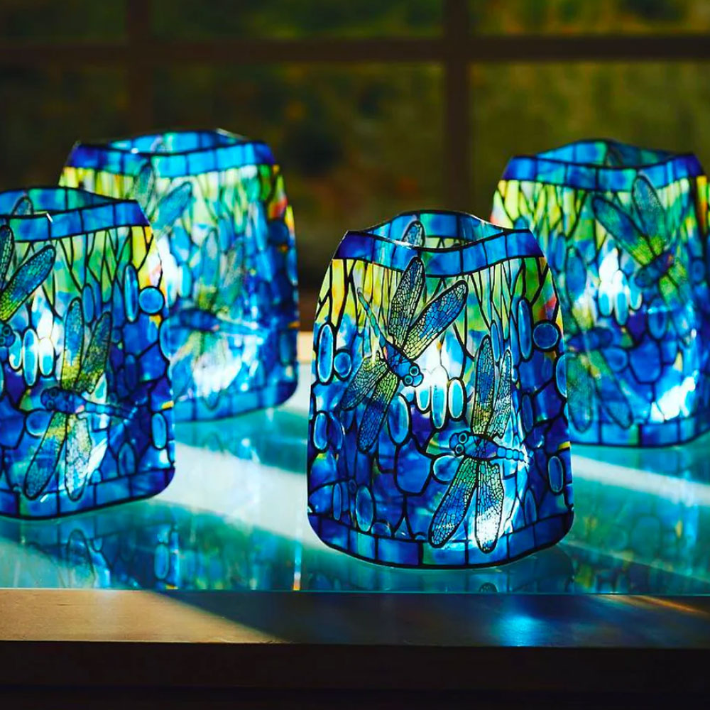 Keynotes Luminaries Modgy Louis C. Tiffany Dragonfly Luminaries - Set of Four ...