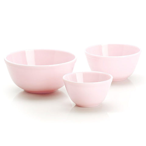 Mosser Glass 3 Piece Mixing Bowl Set - Tuscan Pink