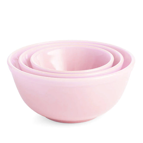 Mosser Glass 3 Piece Mixing Bowl Set - Tuscan Pink