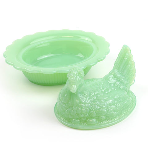 Mosser Glass Hen on Nest - Jadeite