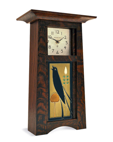 Arts and Crafts Motawi Songbird Tile Mantel Clock
