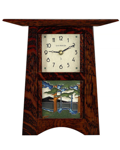 Arts and Crafts Motawi Pine Mountain Tile Mantel Clock