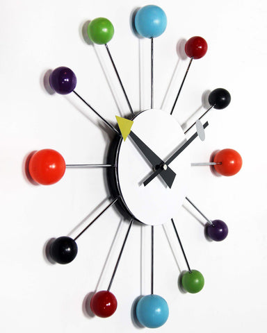 Orb Spoke Mid-Century Modern Wall Clock - Multicolor