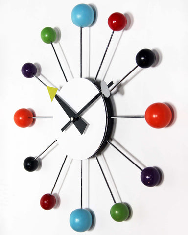 Orb Spoke Mid-Century Modern Wall Clock - Multicolor