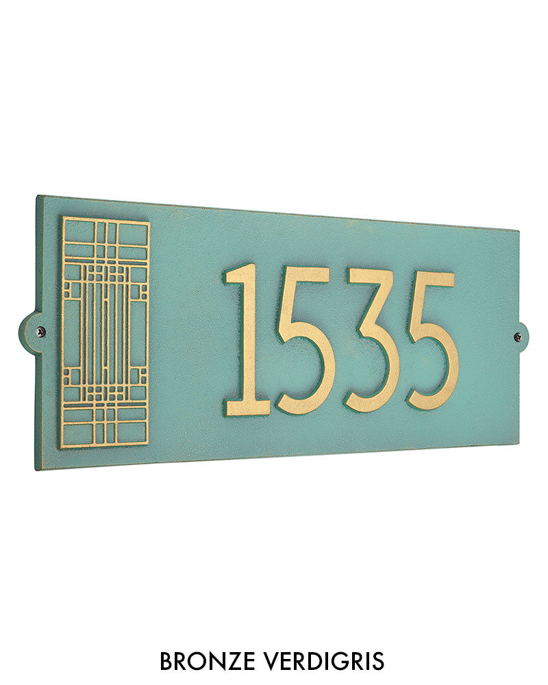 Verdigris Address Numbers Frank Lloyd Wright Oak Park Modern House Address Plaque ...