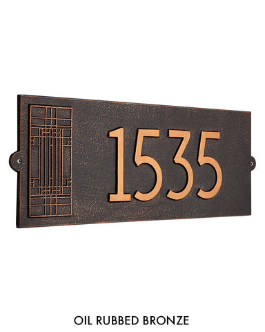 Frank Lloyd Wright Oak Park Modern House Address Plaque Oil Rubbed Bronze