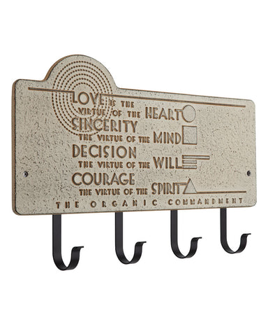Frank Lloyd Wright Organic Commandments 4-Hook Wall Plaque