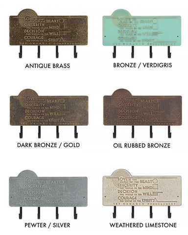 Frank Lloyd Wright Organic Commandments 4-Hook Wall Plaque color options