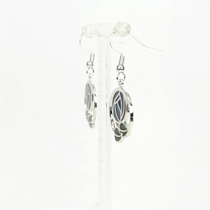 Blue Rose Earrings 360