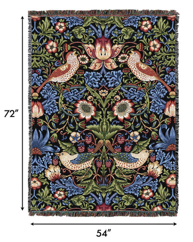 William Morris Strawberry Thief Tapestry Throw Blanket Dimensions