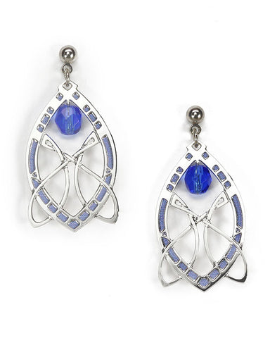 Sullivan Stock Exchange Earrings with Sapphire Blue Bead