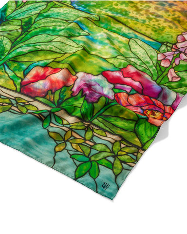 Met Museum Louis C. Tiffany Garden Landscape 100% Silk Scarf