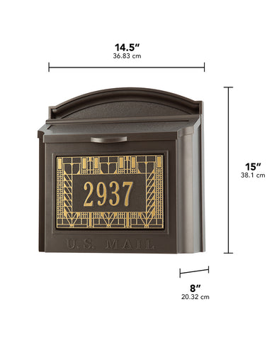 Frank Lloyd Wright Custom Locking Wall Mailbox Dimensions