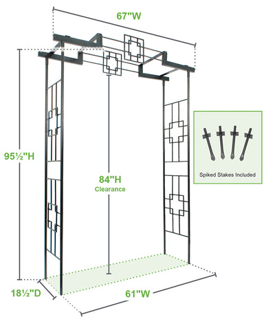 Tsukiyama Wrought Iron Arbor