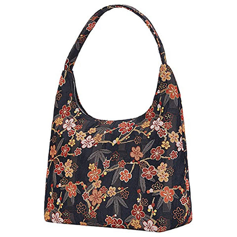 Ume Sakura Tapestry Hobo Shoulder Bag