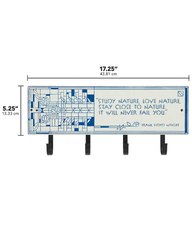The Frank Lloyd Wright Waterlilies 4-Hook Wall Plaque Dimensions