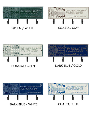 The Frank Lloyd Wright Waterlilies 4-Hook Wall Plaque Color Swatches