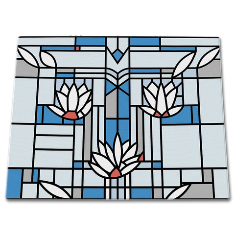Frank Lloyd Wright Waterlilies Glass Cutting Board