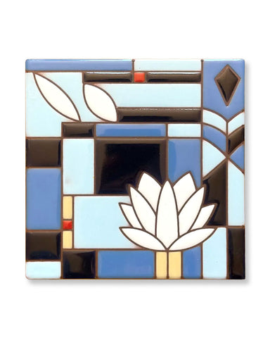 Carly Quinn Frank Lloyd Wright Waterlilies Ceramic Art Tile Trivet