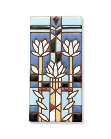 Carly Quinn Frank Lloyd Wright Waterlilies Ceramic Art Tile 3"x6"