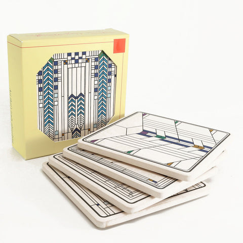 Frank Lloyd Wright Ennis House Windows Coasters Gift Set