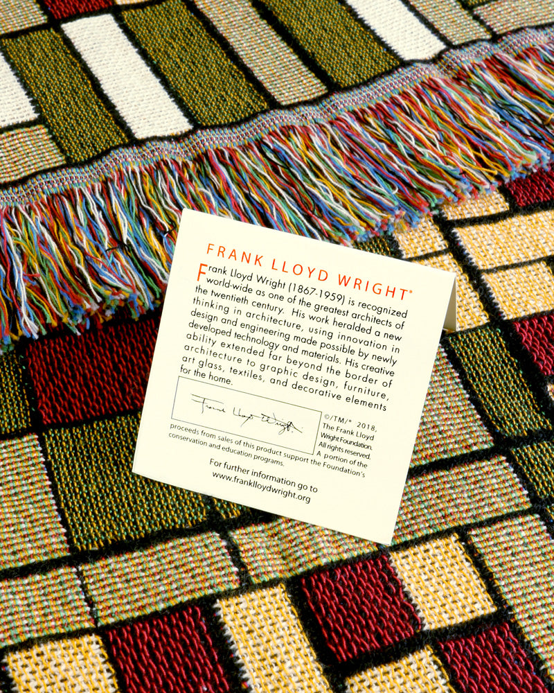Frank Lloyd Wright Oak Park Tapestry Throw | ArchitectGiftsPlus