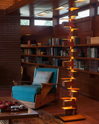 Frank Lloyd Wright Taliesin 2 Floor Lamp - Cherry