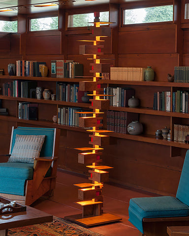 Frank Lloyd Wright Taliesin 2 Floor Lamp - Cherry