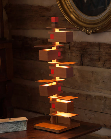 Frank Lloyd Wright Taliesin 3 Table Lamp - Cherry