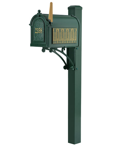 Frank Lloyd Wright Tree Of Life Custom Front Numbered Mailbox - Green / Gold