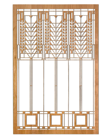Frank Lloyd Wright Triple Tree of Life Wood Art Screen Wall Panel