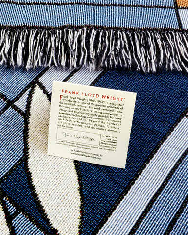Frank Lloyd Wright Waterlilies Tapestry Throw Blue