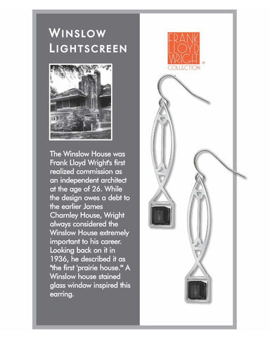 Frank Lloyd Wright Winslow Light Screen Black Earrings