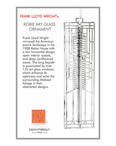 Frank Lloyd Wright Robie Art Glass Wrightsicle Ornament