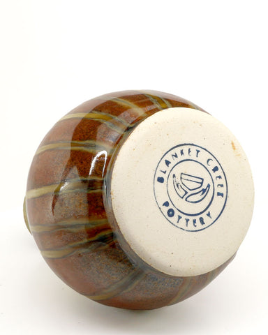 Blanket Creek Pottery Round Ceramic Bud Vase - Golden/Amber